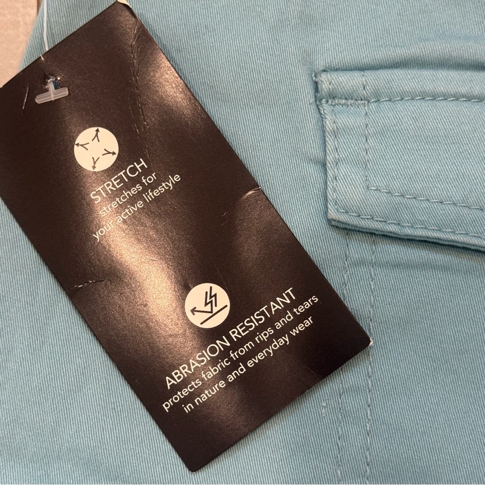 Ocean Coast Stretch Twill Cargo Shorts Women’s 12 Turquoise 3” Inseam NWT - Picture 8 of 8